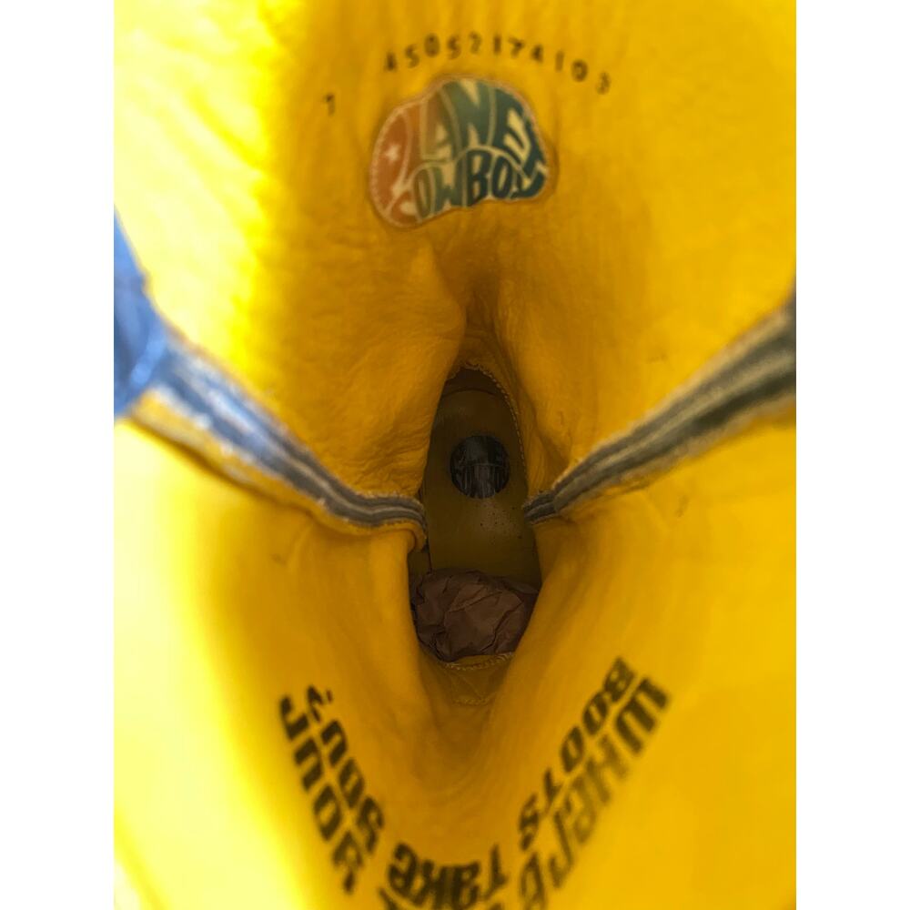 Planet Cowboy Steel Your Blues Suede Western Boots Womens 7 USA Snip Toe - Picture 12 of 12